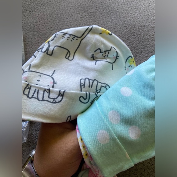 Newborn Hats & Mits 0-6 Months Baby Girl Pink 6 pack NWT - Picture 5 of 6